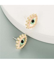 Enamel Eye Design European and U.S. High Fashion Women Wholesale Costume Earrings - Pink