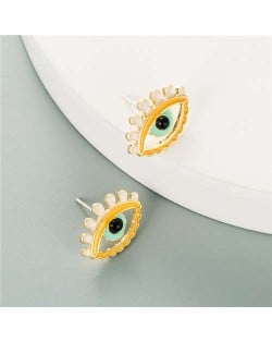 Enamel Eye Design European and U.S. High Fashion Women Wholesale Costume Earrings - Orange