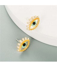 Enamel Eye Design European and U.S. High Fashion Women Wholesale Costume Earrings - Orange