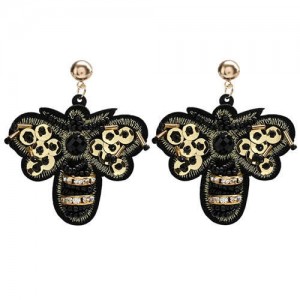 European Style Black Bee Design Vintage Fashion Women Stud Earrings