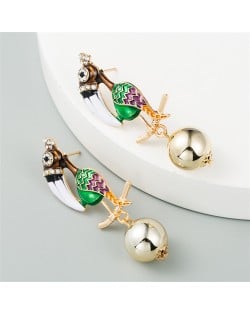 Enamel Flying Birds U.S. High Fashion Women Wholesale Earrings - Pink