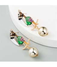 Enamel Flying Birds U.S. High Fashion Women Wholesale Earrings - Pink