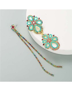 Bohemian Fashion Asymmetric Design Flowers Style Women Costume Wholesale Earrings