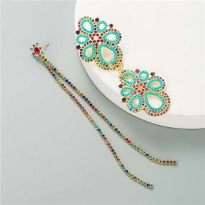 Bohemian Fashion Asymmetric Design Flowers Style Women Costume Wholesale Earrings