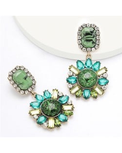 Korean Fashion Rhinestone Spring and Summer Style Floral Women Wholesale Earrings