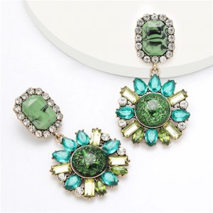 Korean Fashion Rhinestone Spring and Summer Style Floral Women Wholesale Earrings