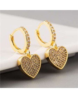 Shining Heart U.S. Fashion 18K Gold Plated Wholesale Huggies Earrings