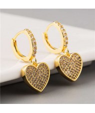 Shining Heart U.S. Fashion 18K Gold Plated Wholesale Huggies Earrings