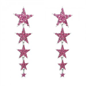 Colorful Stars String Design Bling Fashion Korean Style Wholesale Earrings