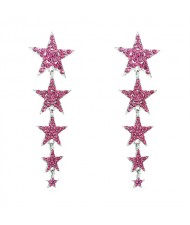 Colorful Stars String Design Bling Fashion Korean Style Wholesale Earrings