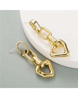 Punk Fashion Bold Triangle Women Wholesale Dangle Earrings - Golden