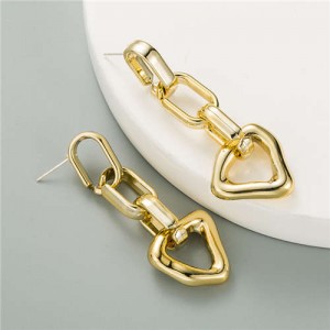 Punk Fashion Bold Triangle Women Wholesale Dangle Earrings - Golden