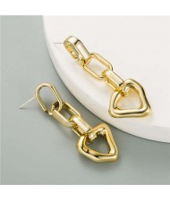 Punk Fashion Bold Triangle Women Wholesale Dangle Earrings - Golden