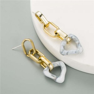 Punk Fashion Bold Triangle Women Wholesale Dangle Earrings - Gray