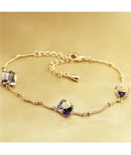 Fashion Discolored Magic Box Austrian Crystal Rose Gold Bracelet