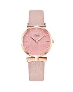 Creative Mini Index Design Women Leather Wrist Wholesale Watch - Pink