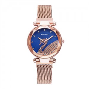Unique Starry Night Design Index Golden Fashion Women Wholesale Wrist Watch - Star