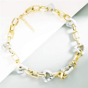Wholesale Jewelry Triangles Element Design Western Fashion Necklace - White