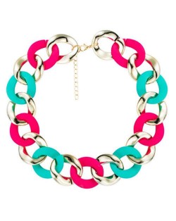 Hip-hop Wholesale Jewelry Contrast Color Style High Fashion Women Alloy Costume Necklace