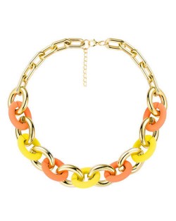 Yellowish Style Chain Design Wholesale Jewelry Hip-hop Costume Necklace