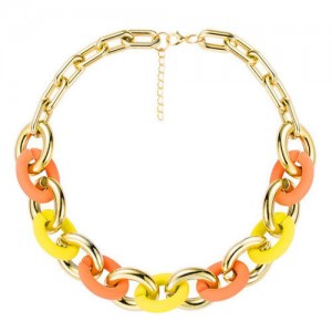 Yellowish Style Chain Design Wholesale Jewelry Hip-hop Costume Necklace