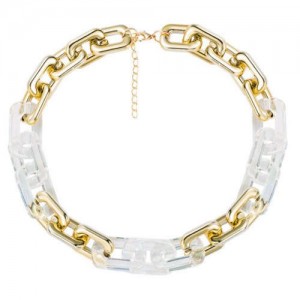 Transparent Chains Decorated Design Wholesale Fashion Jewelry Hip-hop Necklace