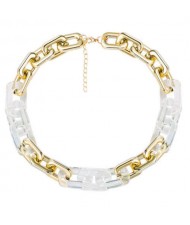 Transparent Chains Decorated Design Wholesale Fashion Jewelry Hip-hop Necklace