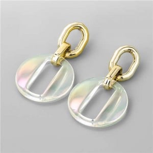 Colorful Resin Hollow Design Punk Fashion Wholesale Jewelry Costume Earrings - Round