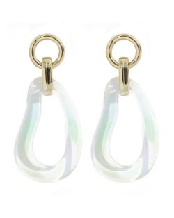 Colorful Resin Hollow Design Punk Fashion Wholesale Jewelry Costume Earrings - Water Drop