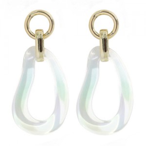 Colorful Resin Hollow Design Punk Fashion Wholesale Jewelry Costume Earrings - Water Drop
