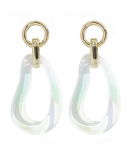 Colorful Resin Hollow Design Punk Fashion Wholesale Jewelry Costume Earrings - Water Drop
