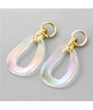 Colorful Resin Hollow Design Punk Fashion Wholesale Jewelry Costume Earrings - Irregular