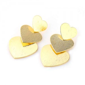 U.S. Fashion Multi-layer Hearts Shape Alloy Party Wholesale Earrings - Golden