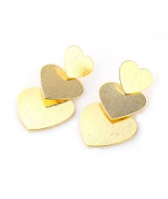U.S. Fashion Multi-layer Hearts Shape Alloy Party Wholesale Earrings - Golden