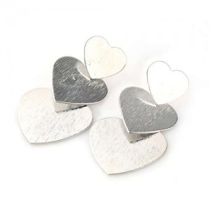 U.S. Fashion Multi-layer Hearts Shape Alloy Party Wholesale Earrings - Silver