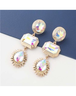 Bold Fashion Wholesale Jewelry Geometric Stylish Shining Colorful Acrylic Dangle Earrings - Luminous White