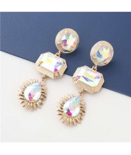 Bold Fashion Wholesale Jewelry Geometric Stylish Shining Colorful Acrylic Dangle Earrings - Luminous White