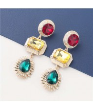 Bold Fashion Wholesale Jewelry Geometric Stylish Shining Colorful Acrylic Dangle Earrings - Green