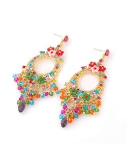 Vintage Tassel Wholesale Jewelry Bohemian Fashion Unique Design Hoop Women Earrings - Multicolor