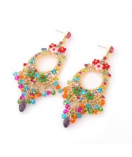 Vintage Tassel Wholesale Jewelry Bohemian Fashion Unique Design Hoop Women Earrings - Multicolor