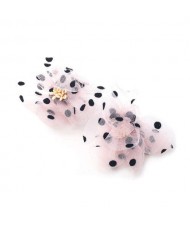 Flower Design Wholesale Jewelry Black Dots Embellished Romantic Summer Fashion Women Lace Earrings - Pink