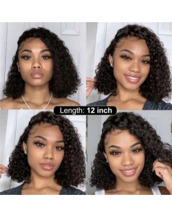 African Curly Fashion Black Color Medium Length Synthetic Hair Women Wholesale Wig