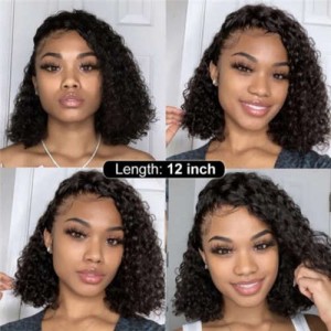 African Curly Fashion Black Color Medium Length Synthetic Hair Women Wholesale Wig