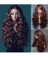 U.S. High Fashion Body Wave Fluffy Long Curly Synthetic Hair Women Wholesale Wig