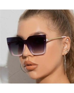 U.S. High Fashion Semi-frame Rivet Decorated Design Women Wholesale Sunglasses - Pink