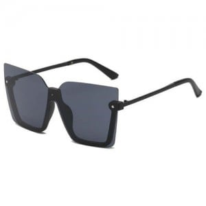 U.S. High Fashion Semi-frame Rivet Decorated Design Women Wholesale Sunglasses - Black