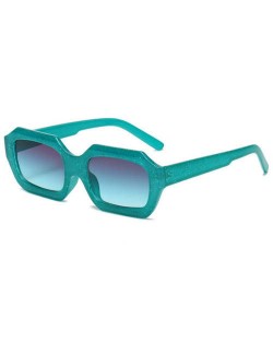 Vintage Design Polygon Glitter Candy Colors Frame Women Wholesale Sunglasses - Green