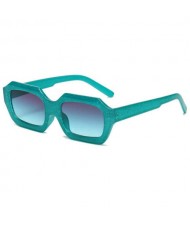 Vintage Design Polygon Glitter Candy Colors Frame Women Wholesale Sunglasses - Green