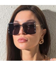 U.S. Bold Fashion Rhinestone Embellished Frameless Women Wholesale Sunglasses - Gray