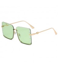 U.S. Bold Fashion Rhinestone Embellished Frameless Women Wholesale Sunglasses - Green